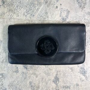 Ted Baker black leather clutch bag